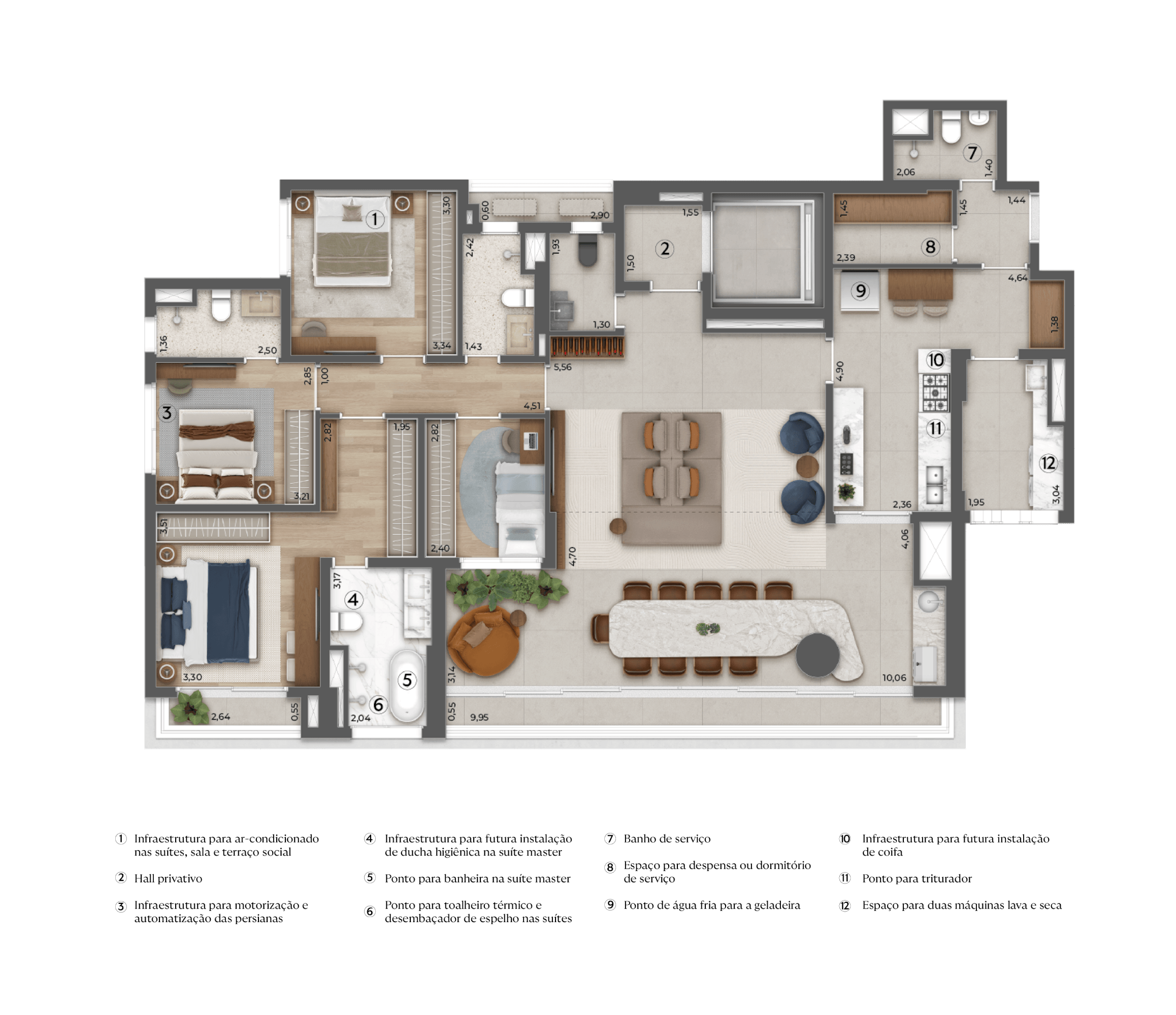 Planta 189m² padrão